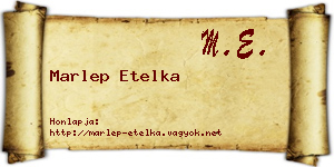 Marlep Etelka névjegykártya